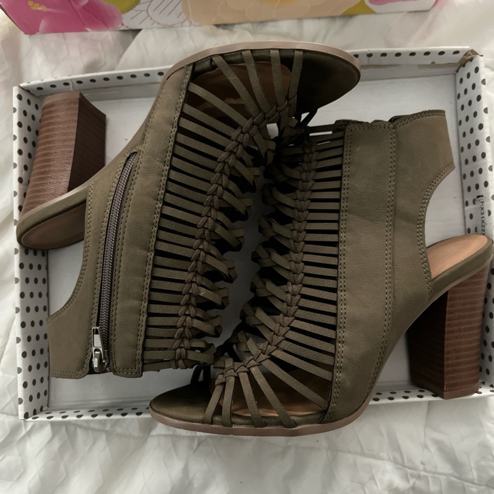 Olive Green Strappy Heels